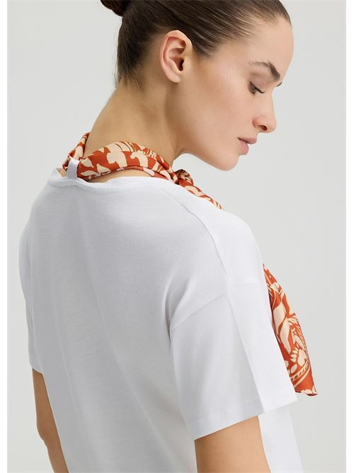 t-shirt in cotone con foulard LIU JO | WA5154J6308/M9541